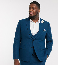 Приталенный пиджак из твида Harry Brown Plus-Голубой