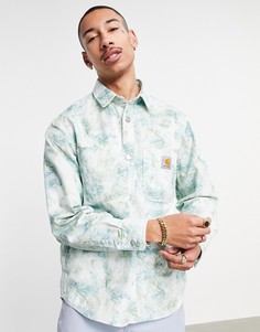 Голубая рубашка с мраморным принтом Carhartt WIP-Голубой