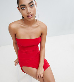 Платье мини с открытыми плечами и разрезом до бедра Fashionkilla-Красный