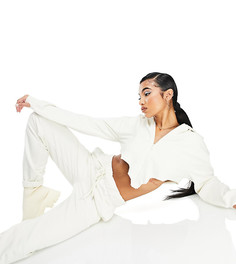 Джоггеры цвета экрю с заниженной талией и эластичным поясом от комплекта ASYOU-Белый