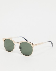 Коричневые круглые солнцезащитные очки в стиле унисекс с коричневыми стеклами Spitfire Euph-Золотистый