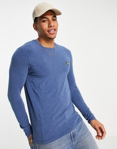 Базовый лонгслив синего цвета из ткани сицель Lyle & Scott Sport-Голубой