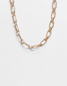 Золотистое массивное ожерелье-цепочка AllSaints-Золотистый