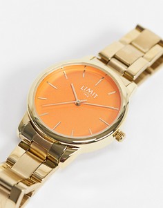 Женские часы с золотистым браслетом и оранжевым циферблатом Limit-Золотистый