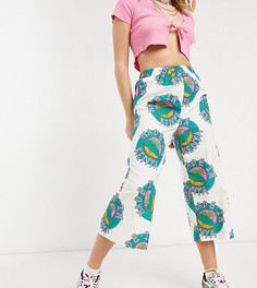 Широкие брюки с принтом от комплекта ASOS MADE IN KENYA-Белый