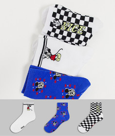 Набор из 3 пар носков разных расцветов с Микки Маусом Bershka-Многоцветный