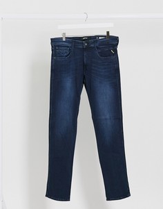 Узкие джинсы цвета темного индиго Replay Anbass-Голубой