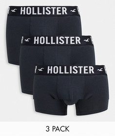 Набор из 3 черных боксеров-брифов с логотипом Hollister-Черный