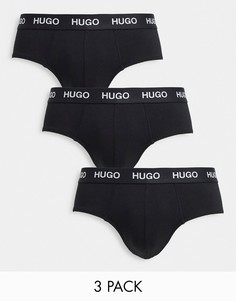Набор из 3 черных трусов-хипстеров HUGO Bodywear-Черный цвет