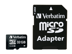 Карта памяти 32Gb - Verbatim - Micro Secure Digital HC Class 10 44083 с переходником под SD