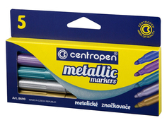 Фломастеры Centropen Metallic 5 цветов 6 8690 0501