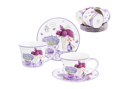 Чайный набор Elan Gallery New Bone China Лаванда 12 предметов 420253