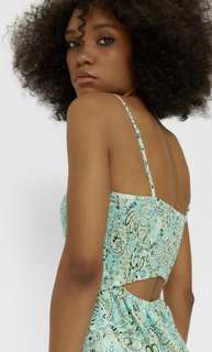 Stradivarius Платье С Цветочным Принтом И Сборкой Multicolor L