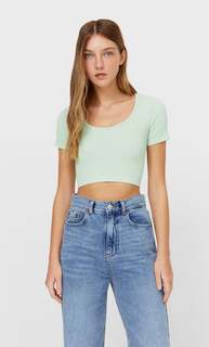 Stradivarius Бесшовный Топ В Балетном Стиле Аквамарин L