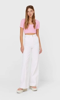 Stradivarius Бесшовный Топ В Балетном Стиле Ярко-Розовый Xl