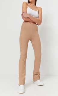 Stradivarius Брюки-Клеш В Рубчик Цвет Камня S