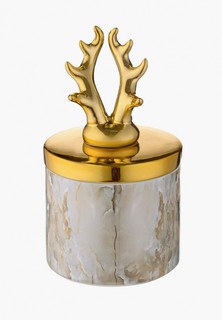 Контейнер для хранения продуктов Decogallery с крышкой "Мрамор", 20х12 см