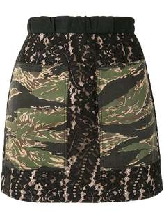 Nº21 кружевная юбка мини с камуфляжным принтом