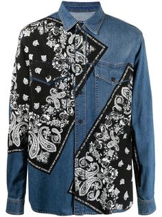 Versace Jeans Couture джинсовая рубашка с принтом