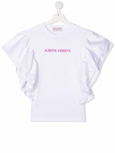 Alberta Ferretti Kids футболка с оборками на рукавах