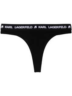 Karl Lagerfeld трусы-стринги с логотипом на поясе