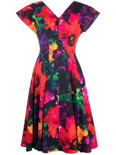 Talbot Runhof платье Solera с цветочным принтом