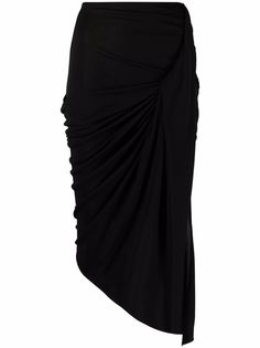 Mugler юбка асимметричного кроя с драпировкой