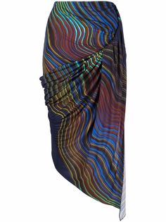 Mugler юбка асимметричного кроя с абстрактным принтом