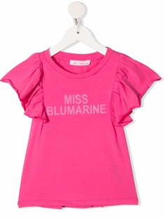 Miss Blumarine футболка с оборками и логотипом