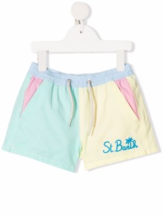 Mc2 Saint Barth Kids плавки-шорты в стиле колор-блок с вышитым логотипом