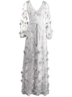 Marchesa Notte Bridesmaids платье с цветочным принтом и объемными рукавами