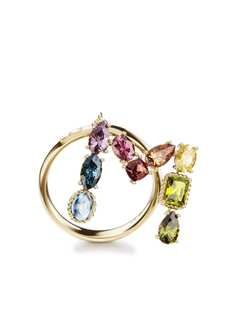 Dolce & Gabbana кольцо Rainbow Alphabet M из желтого золота с камнями