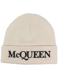 Alexander McQueen шапка бини с вышитым логотипом