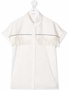 Brunello Cucinelli Kids рубашка с бахромой