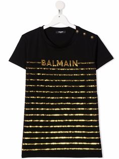 Balmain Kids футболка с пайетками