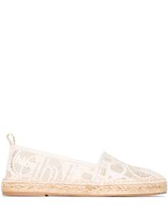 Chloé кружевные эспадрильи Woody с логотипом Chloe