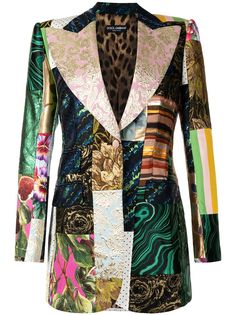 Dolce & Gabbana однобортный блейзер в технике пэчворк