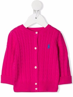 Ralph Lauren Kids кардиган фактурной вязки с логотипом