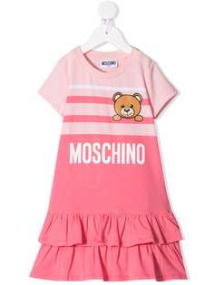 Moschino короткое платье Teddy Bear в полоску
