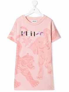 Kenzo Kids платье-футболка с вышитым логотипом