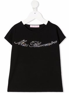 Miss Blumarine футболка с логотипом и стразами