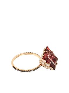 Lito кольцо из розового золота с бриллиантами и турмалином