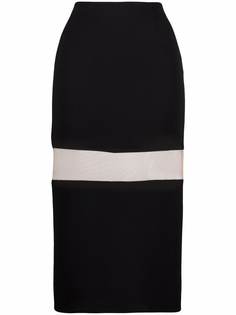 Mugler юбка с завышенной талией и прозрачной вставкой