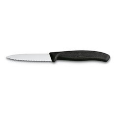 Нож кухонный Victorinox Swiss Classic, разделочный, для овощей, 80мм, заточка серрейтор, стальной, черный [6.7633]