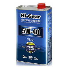 Моторное масло HI-GEAR HG0540 5W-40 1л. синтетическое