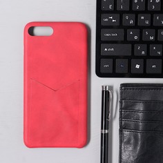 Чехол luazon для iphone 7 plus/8 plus, с отсеком под карты, кожзам, красный