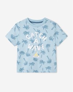 Голубая футболка CATCH A WAVE для мальчика Gloria Jeans