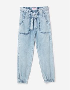 Джинсы Jogger с поясом для девочки Gloria Jeans