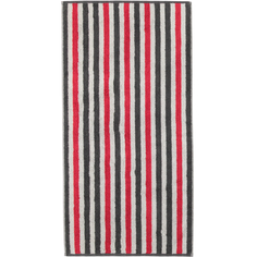 Полотенце CAWO Stripes белое с красным и коричневым 50х100 см