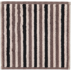 Полотенце CAWO Stripes бежевое с коричневым и чёрным 30х30 см